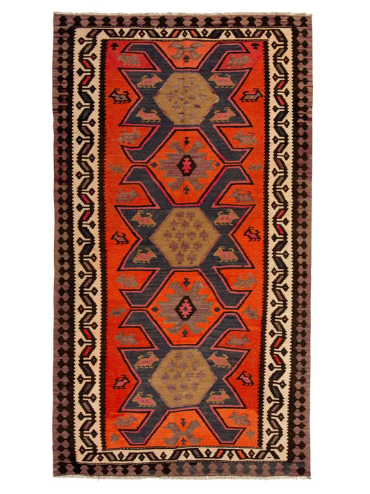Vintage Kilim Qashqai 280x160 cm Persian Rug Vintage-Kilim-Qashqai-280x160-cm-Persian-Rug-2-507836