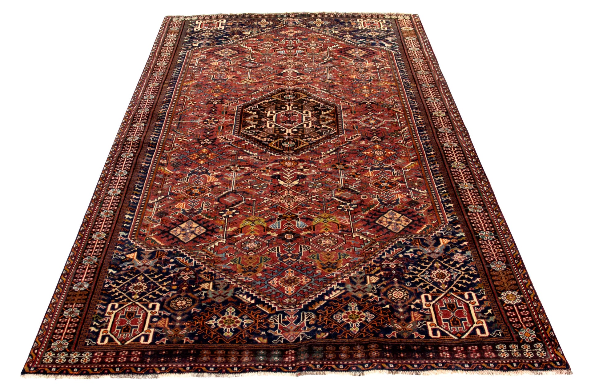 Fine Vintage Qashqai 258x158 cm Persian Rug Fine-Vintage-Qashqai-258x158-cm-Persian-Rug-2-283067