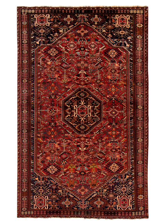 Fine Vintage Qashqai 258x158 cm Persian Rug Fine-Vintage-Qashqai-258x158-cm-Persian-Rug-5-787632