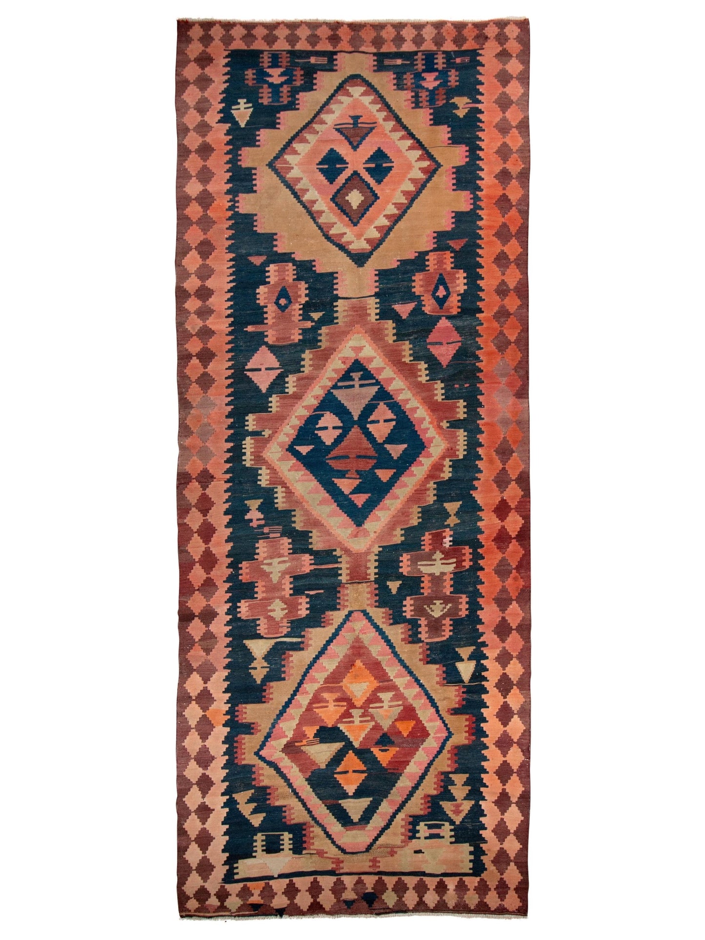 Vintage Kilim Qashqai 400x150 cm Persian Rug Vintage-Kilim-Qashqai-400x150-cm-Persian-Rug-4-758911