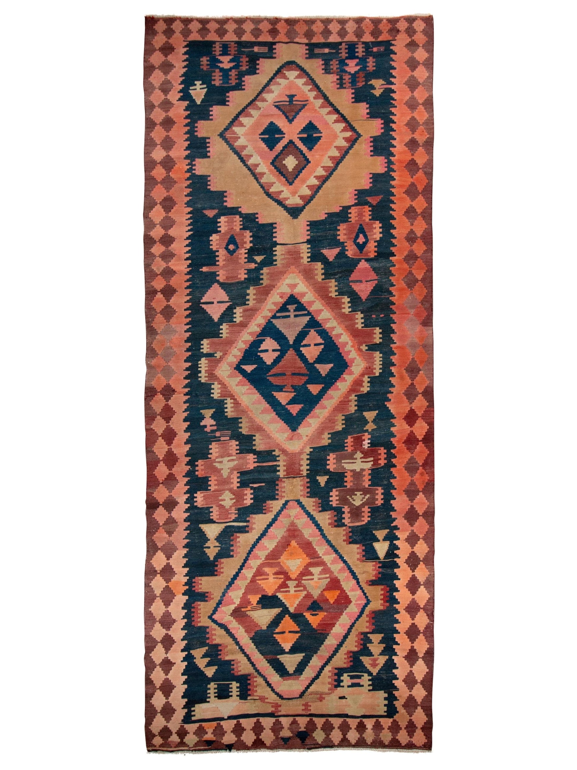 Vintage Kilim Qashqai 400x150 cm Persian Rug Vintage-Kilim-Qashqai-400x150-cm-Persian-Rug-4-758911